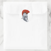 Trojaanse helm ronde sticker (Tas)