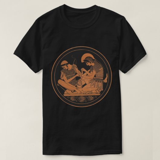 Trojaanse Oorlog, Achilles Tending Patroclus T-shirt (Design voorkant)