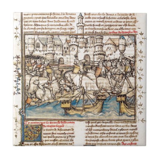 Trojaanse Oorlogsstrijd Tegeltje (Voorkant)