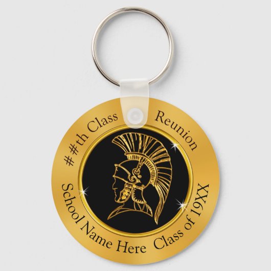 Trojaanse reünie Party Favors, Black and Gold Sleutelhanger (Voorkant)