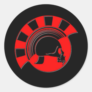 Trojaanse schedel ronde sticker