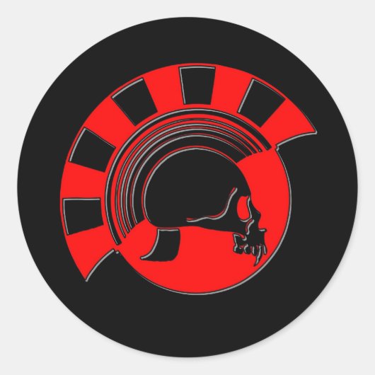 Trojaanse schedel ronde sticker (Voorkant)