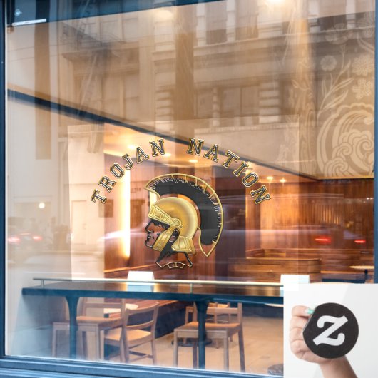 Trojan Nation Window Cling Raamsticker (Cafe Raam)