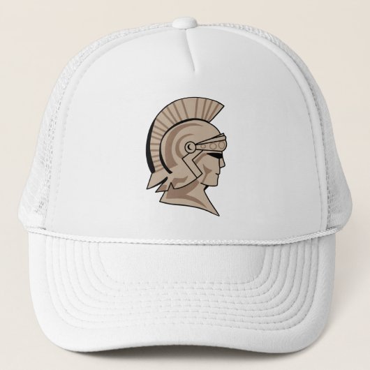 Trojan of Spartan Mascot Trucker Pet (Voorkant)