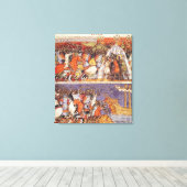 Trojans die het Griekse kamp invallen Canvas Afdruk (Insitu (Houten vloer))