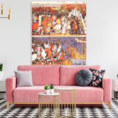 Trojans die het Griekse kamp invallen Canvas Afdruk (Insitu (Woonkamer))