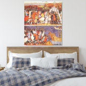 Trojans die het Griekse kamp invallen Canvas Afdruk (Insitu (Slaapkamer))