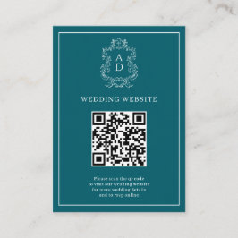 Trojans Elegant Blauw Met Rand Bruiloft Informatiekaartje