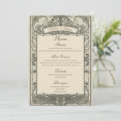 Trojans Elegant Bruin Goud Bloemig Trouwmenu Menu (Staand voorkant)