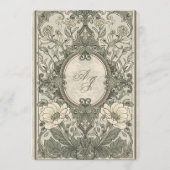 Trojans Elegant Bruin Goud Bloemig Trouwmenu Menu (Achterkant)