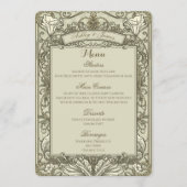 Trojans Elegant Bruin Goud Bloemig Trouwmenu Menu (Voorkant)