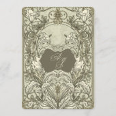 Trojans Elegant Bruin Goud Bloemig Trouwmenu Menu (Achterkant)