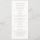 Trojans Elegante Bladrijke Bloemenkroon Trouw Programmakaart (Achterkant)