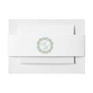 Trojans Franse Elegante salie Flora Monogram Huwel Uitnodigingen Wikkel