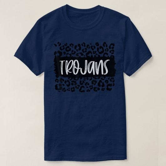 Trojans Team Mascot School Spirit Game Night Leopa T-shirt (Design voorkant)