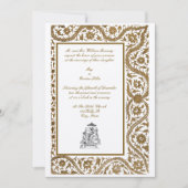 Trojka Elegante Indiase Mughal 1608 Huwelijk Kaart (Voorkant)