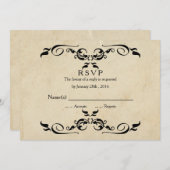 Trojka Elegante Trouw-RSVP Kaart (Voorkant / Achterkant)