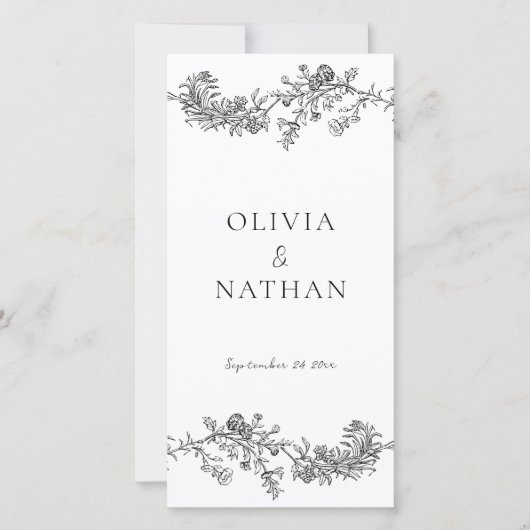 Trojka Elegantie Zwart & Wit Trouwprogramma (Voorkant)