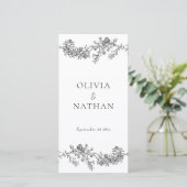 Trojka Elegantie Zwart & Wit Trouwprogramma (Staand voorkant)