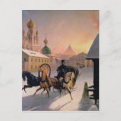 Trojka op straat in Sint-Petersburg, 1850 Briefkaart (Voorkant)