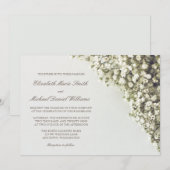 Trojuwelens Uitnodigingen met Baby's Breath (Voorkant / Achterkant)