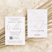 Trojuwensuitnodiging van witte roosgoud in minimal folie feestdagenkaart