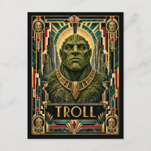 Trol, Art Deco mythisch Briefkaart