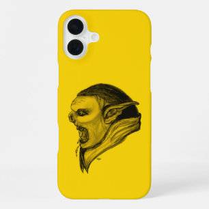 Trol in zwart en geel ontwerp iPhone 16 plus hoesje