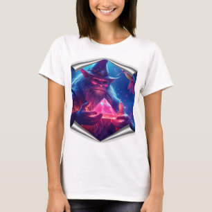 Trol met gloeiende glazen piramide en kolibries t-shirt