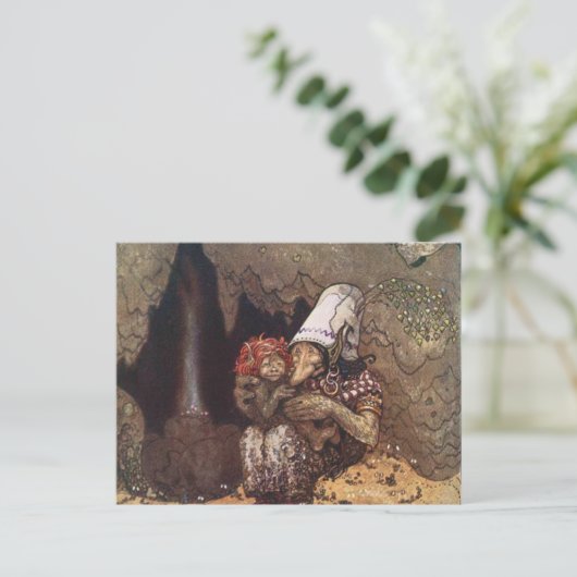 Troll and Child van John Bauer Briefkaart (Staand voorkant)