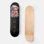 *~* Troll AP89 Hippie Neon Whimsical Initiaal Scha Persoonlijk Skateboard (Voorkant)