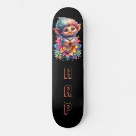 *~* Troll AP89 Hippie Neon Whimsical Initiaal Scha Persoonlijk Skateboard