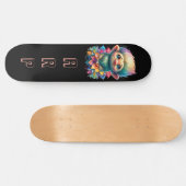 *~* Troll AP89 Hippie Neon Zwart Initialen Flower Persoonlijk Skateboard (Horizontaal)
