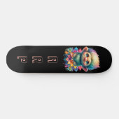 *~* Troll AP89 Hippie Neon Zwart Initialen Flower Persoonlijk Skateboard (Horizontaal)