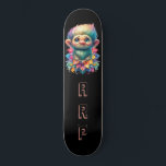 *~* Troll AP89 Hippie Neon Zwart Initialen Flower Persoonlijk Skateboard<br><div class="desc">(Zoekcode AP89 voor Troll items en AP88 voor middeleeuwse thema items ) Gemakkelijk overzetten naar andere Zazzle producten. ZWARTE achtergrond Skateboard. De Hippie NEON kleuren alleen pop aanpassen / personaliseren uw INITIALEN / MONOGRAM. Schattigee grappige Lange Haar Troll. Heldere RAINBOW neon kleuren. Dit is een populaire Trending ontwerp voor iemand...</div>