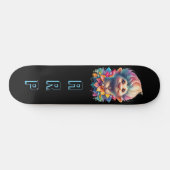 *~* Troll AP89 Neon Zwart Initialen Fun Flower Persoonlijk Skateboard (Horizontaal)