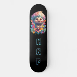 *~* Troll AP89 Neon Zwart Initialen Fun Flower Persoonlijk Skateboard