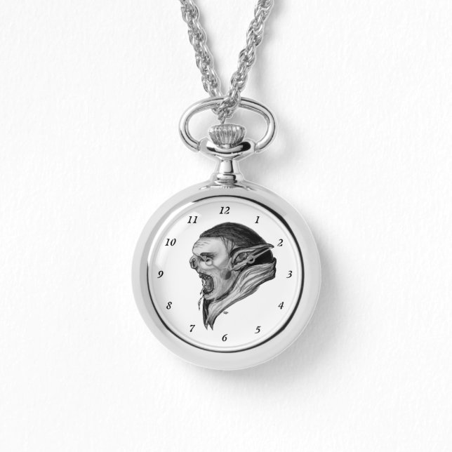 Troll Black and White Design Horloge (Voorkant)