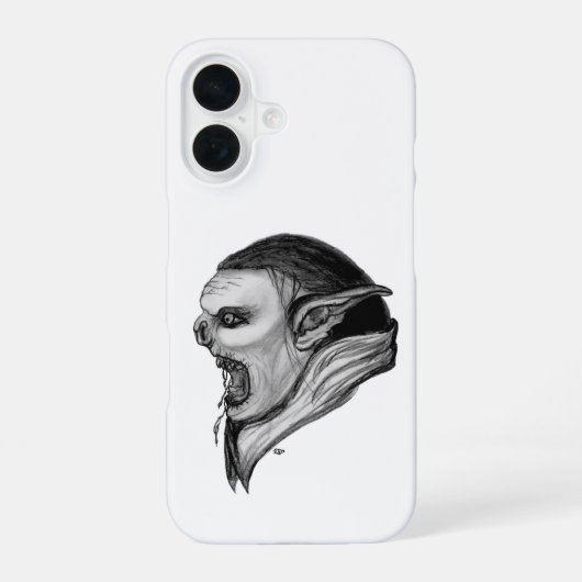 Troll Black and White Design iPhone 16 Hoesje (Achterkant)