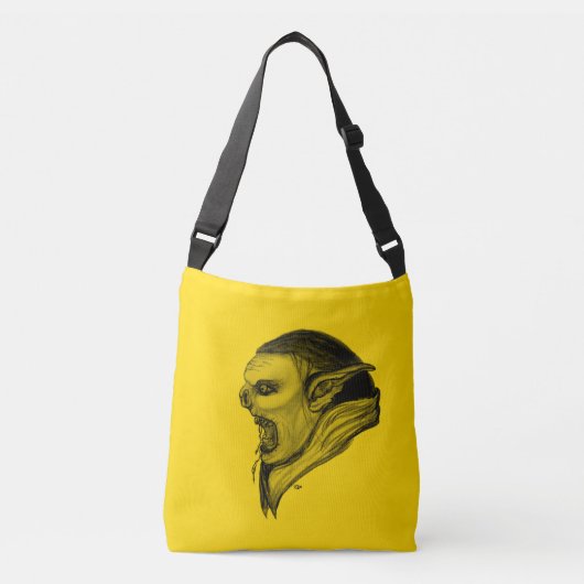 Troll Black and Yellow Design Crossbody Tas (Voorkant)