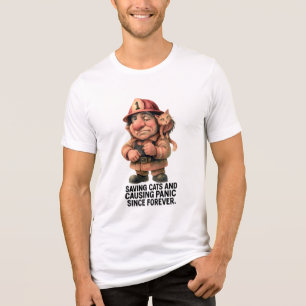Troll Brandweerman - Katten redden en paniek veroo Tri-Blend Shirt