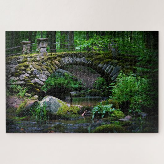 Troll Bridge in het bos - 20x30 Legpuzzel (Horizontaal)