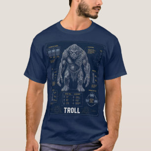Troll Bruut Anatomie Blauwdruk T-shirt