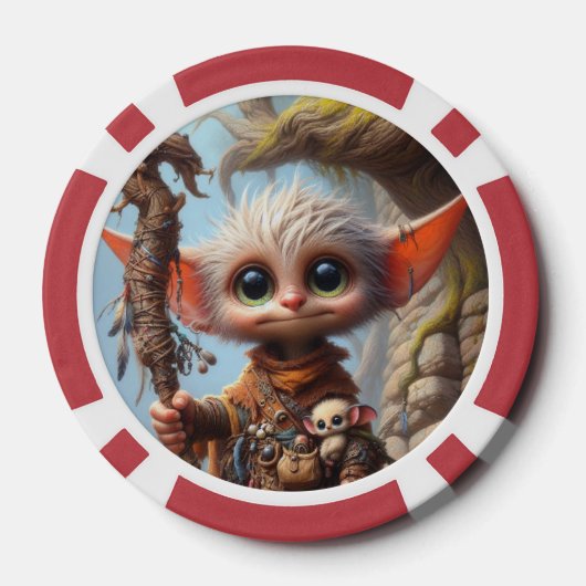 Troll Elf Speelkaarten stijl 1 Poker Chips (Achterkant)