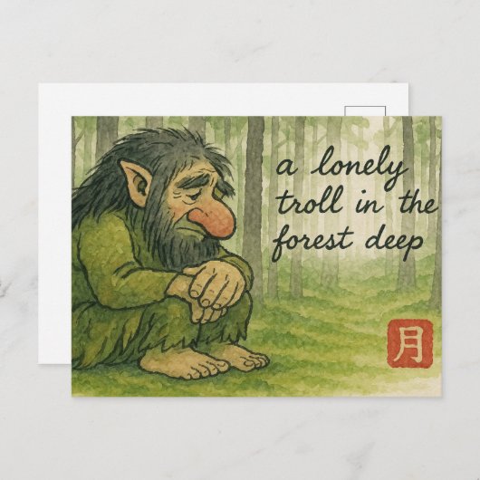 Troll Etegami Postcard Briefkaart (Voorkant / Achterkant)