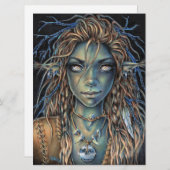 Troll Girl Elf Fairy Fantasy Forest Woman Art Kaar (Voorkant / Achterkant)