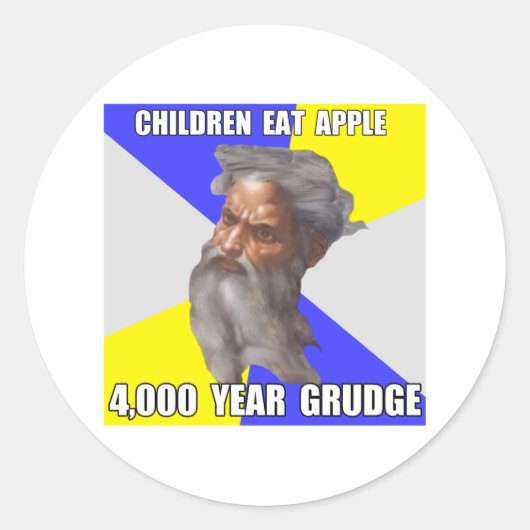 Troll God Grudge Ronde Sticker (Voorkant)