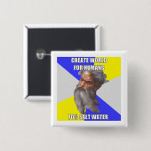 Troll God Saltwater Vierkante Button 5,1 Cm (Voorkant /achterkant)