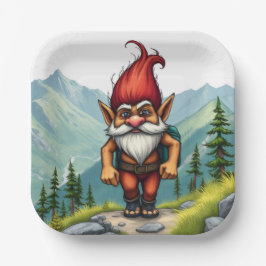 Troll Hiking in Norway, Paper Plates Papieren Bordje