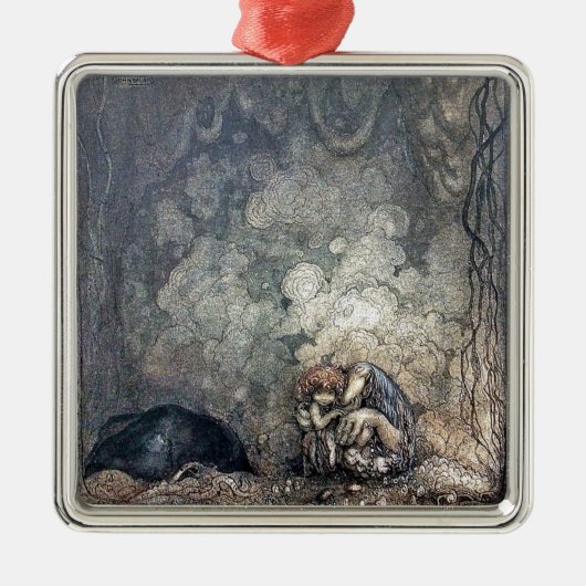 Troll Holding Child Metalen Ornament (Voorkant)